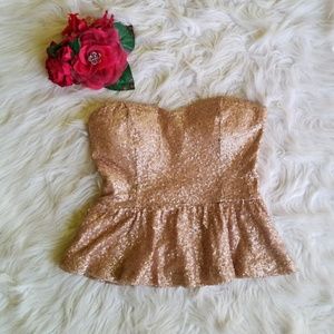 ✨Gold Sequin Pendulum Tube Top ✨